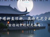 莫待无花空折枝全诗赏析及翻译，带你走进唐诗意境