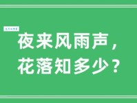 夜来风雨声，花落知多少。