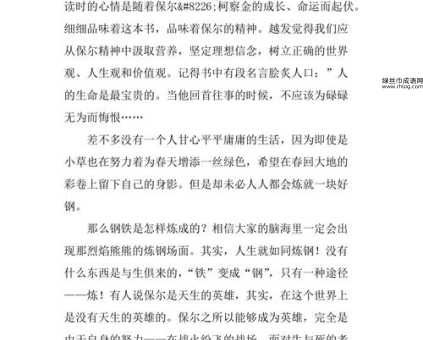 暑假读钢铁是怎样炼成的有感:300字简短心得