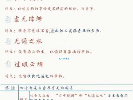 虚无缥缈是什么意思?简单解释及例句详解