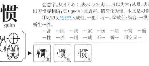 惯字怎么读?惯字拼音怎么写?惯字的组词有哪些?