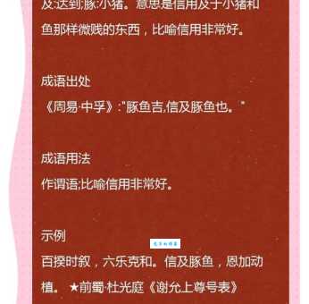 “信及豚鱼”是什么意思?带你轻松掌握这个少见的成语
