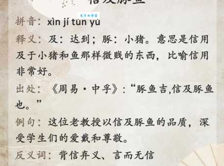 “信及豚鱼”是什么意思?带你轻松掌握这个少见的成语