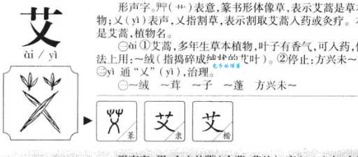艾的多音字组词信息