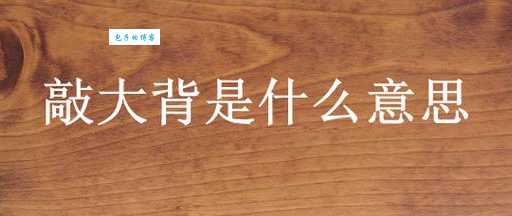 背是什么意思