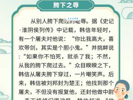 成语“胯下之辱”是什么意思？典故出自何处？