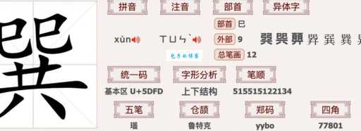 巽怎么读？巽的读音和意思