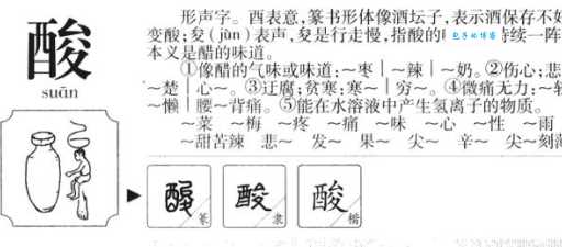 汉字“酸”的起源、演变过程