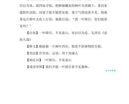 「成语故事」一叶障目