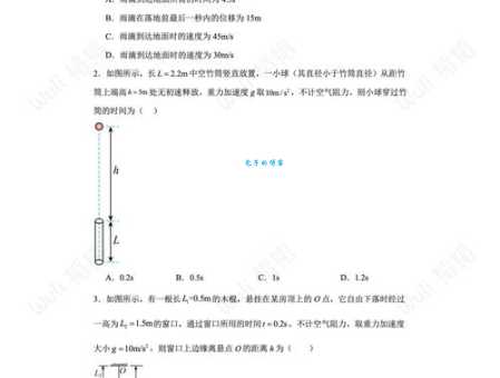 物理小实验：哪个先落地【自由落体运动实验】