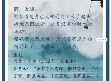 「成语故事」髀肉复生