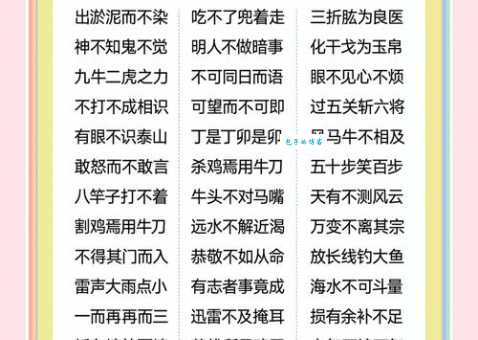 汉语成语中的六字成语