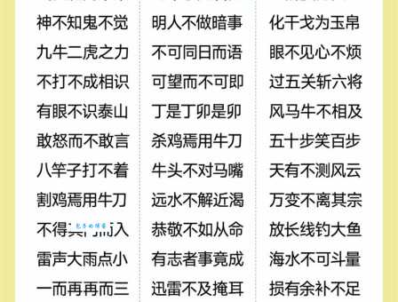 汉语成语中的六字成语