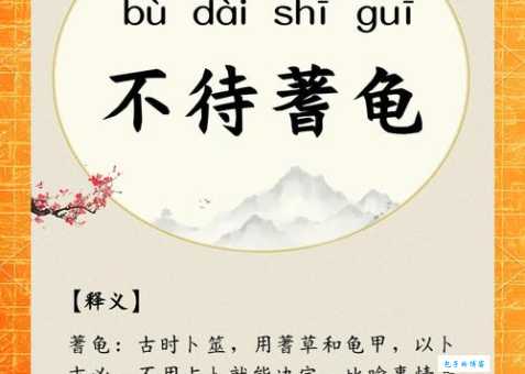 不待蓍龟的意思解释、造句、出处典故、成语接龙