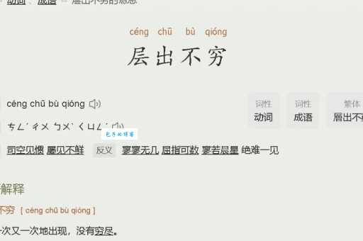 层出不穷近义词详解:意思、用法及例句