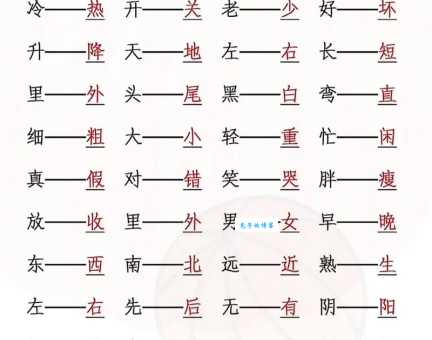 快速了解截然不同的反义词,从此不再混淆