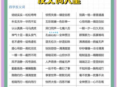 你知道奇丽的反义词吗？教你轻松掌握词语辨析