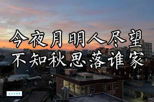 今夜月明人尽望，不知秋思落谁家。