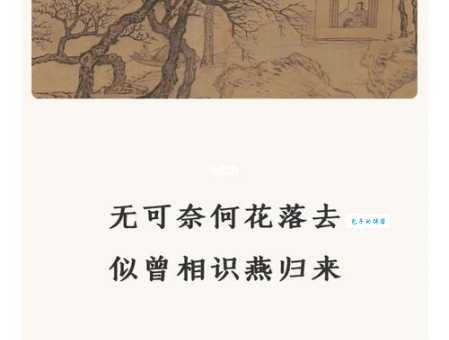 无可奈何花落去，似曾相识燕归来。