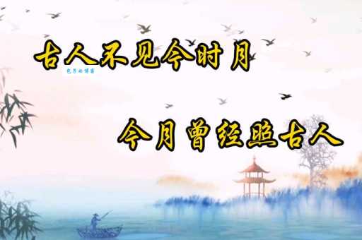 今人不见古时月，今月曾经照古人。