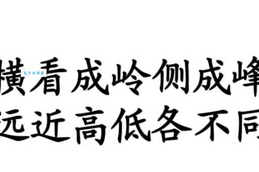 横看成岭侧成峰，远近高低各不同。