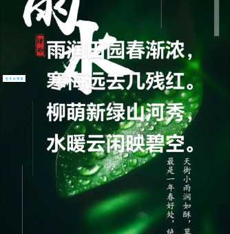 天街小雨润如酥，草色遥看近却无。