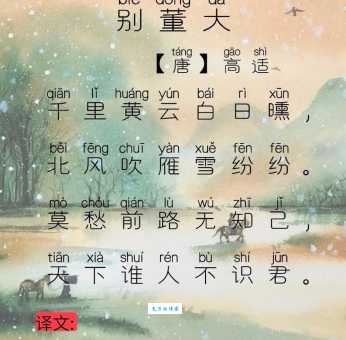 别董大 古诗