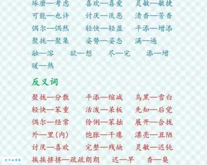 汉语词语“陶冶”的同义词、近义词、反义词及区别与用法