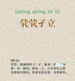 茕茕孑立，形影相吊的意思