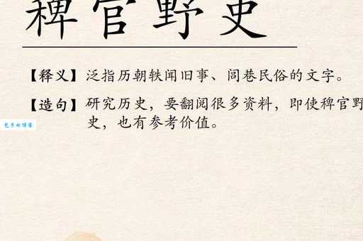 稗官野史的意思