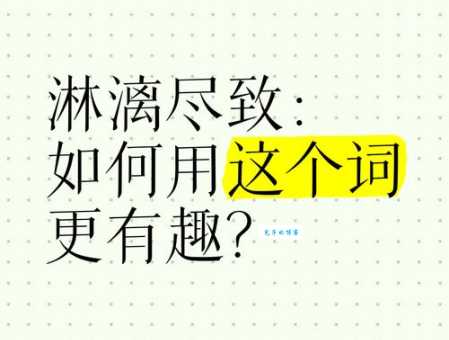 淋漓尽致的意思和例句 轻松掌握这个成语