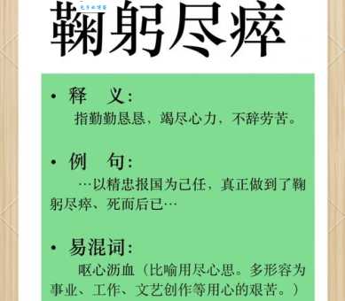 鞠躬尽瘁死而后已的意思解释 背后的历史典故与用法