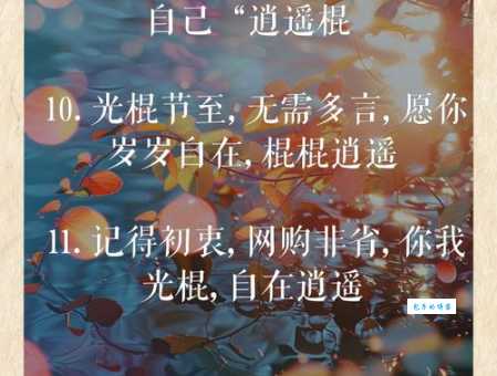 光棍节祝福语合集 单身人士必备的快乐指南