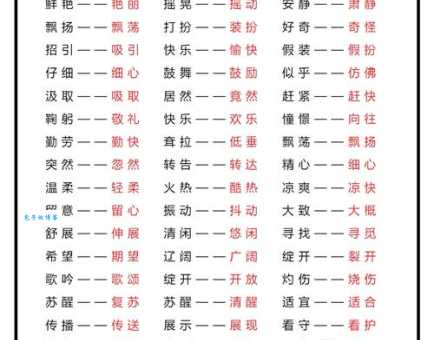 高唱的近义词反义词怎么找？轻松学会辨析不用愁