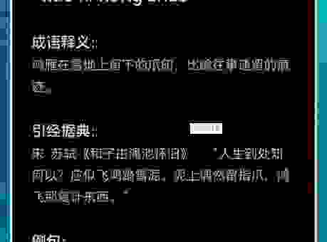 雪泥鸿爪意思是什么意思?教你如何正确使用这个词
